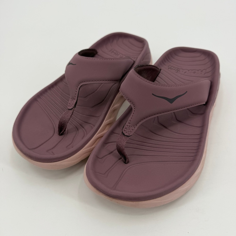 Hoka One One Ora Recovery Flip Sandals Womens 8 Eggplant Rose Purple Pink